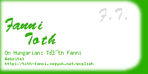 fanni toth business card